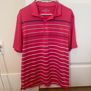 Pink vineyard vines golf/performance polo